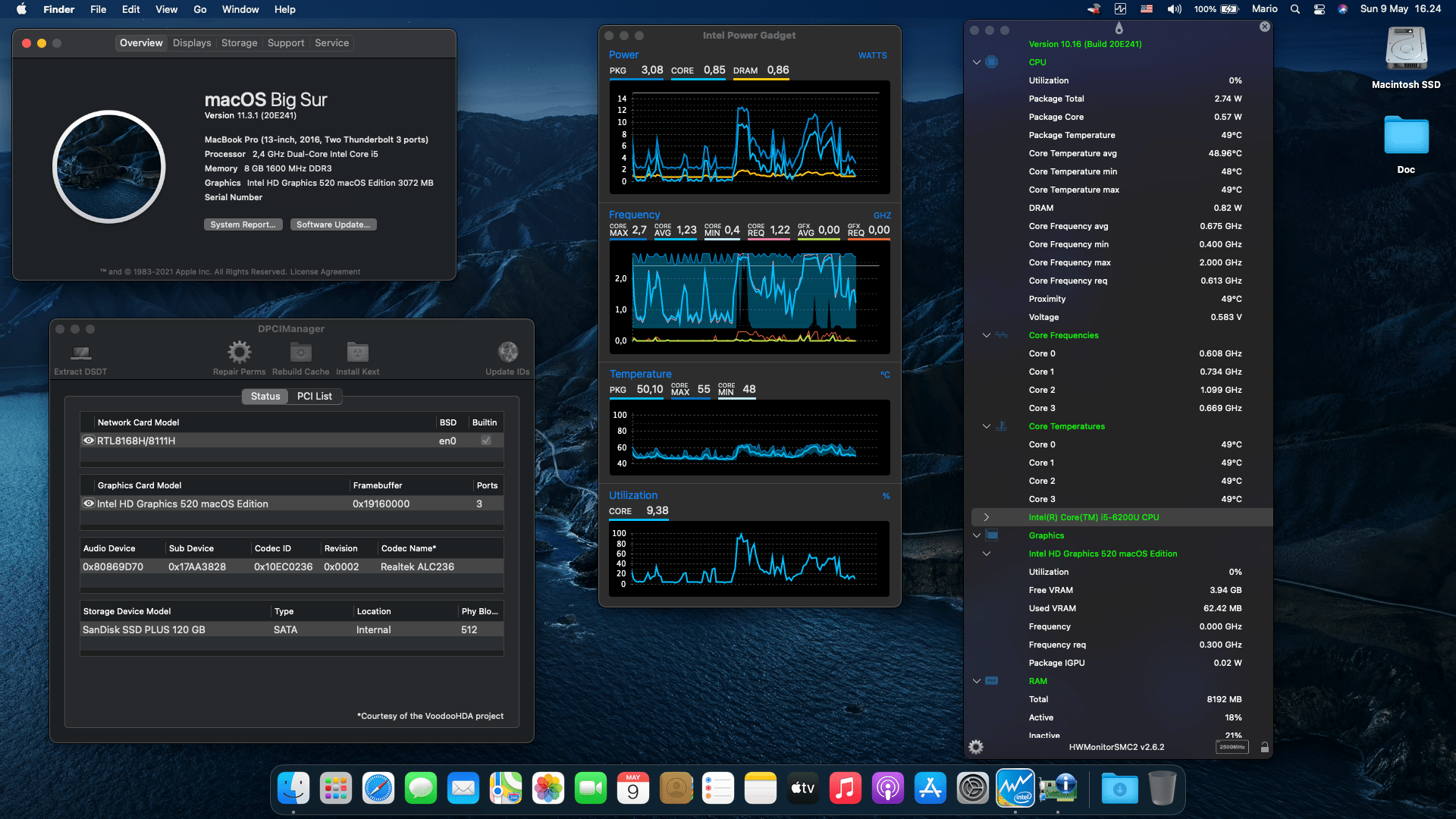 Success Hackintosh macOS Big Sur 11.3.1 Build 20E241 at Lenovo Yoga 500-14ISK